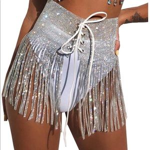 Rhinestone Belt or Waist Garter Skirt for Festivals